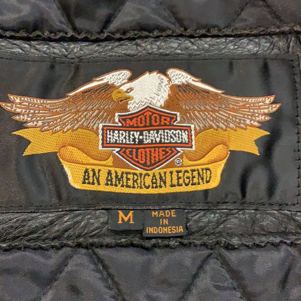 [Harley-Davidson] - Leather Motorcycle Riding Jacket - Picture 8 of 9